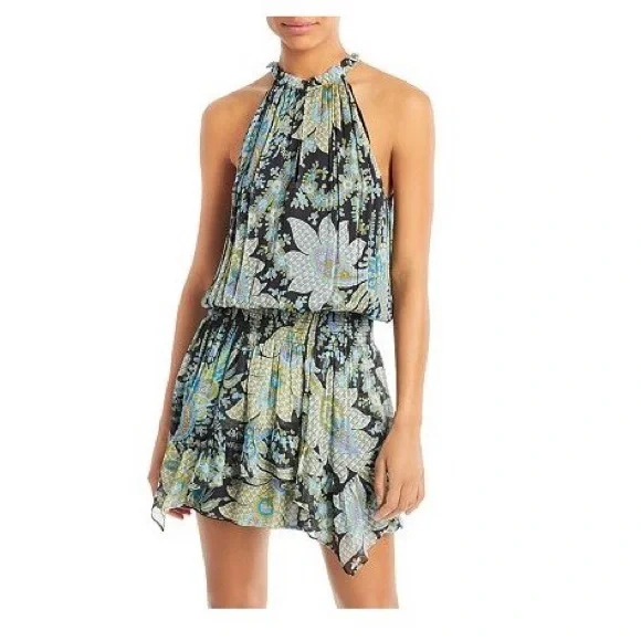 Ramy Brook Black Forrest Paisley Printed Mini Dress Small - Picture 1 of 6